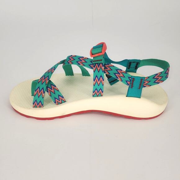 Chaco Z/1 Classic Sport Sandals Teal Zigzag Strap Men’s 13 NWOT - Picture 2 of 10